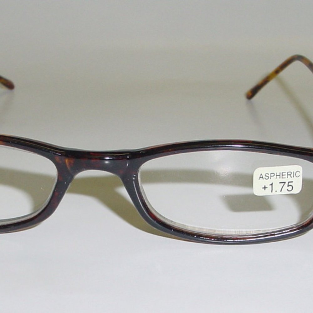 (NWT) Vintage 90's Small Rectangle Half Frame Reading Glasses +1.75 (S.Tortoise)